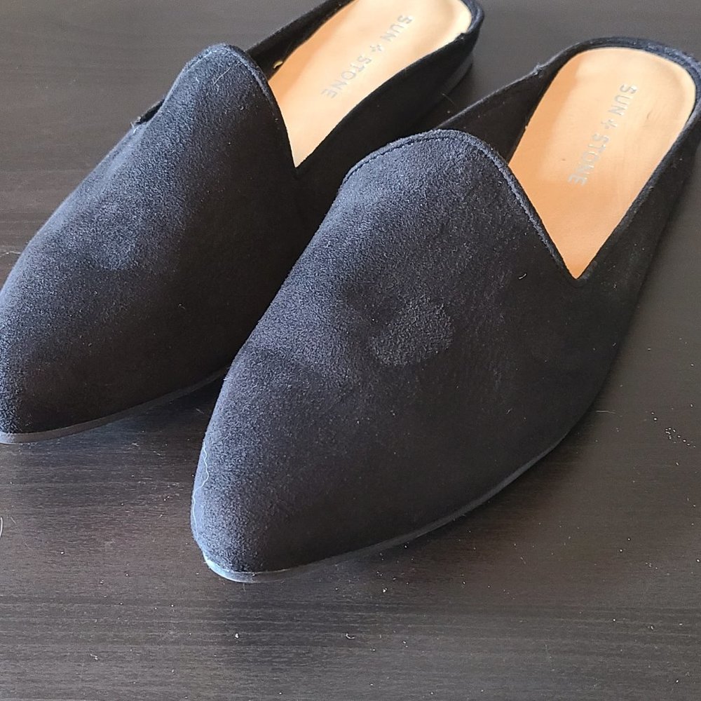 Sun+Stone suede mules